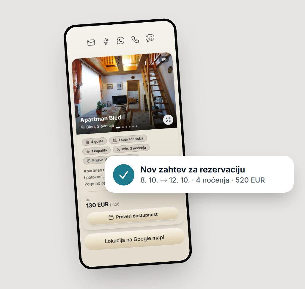 Rezervacije za apartman bez provizije
