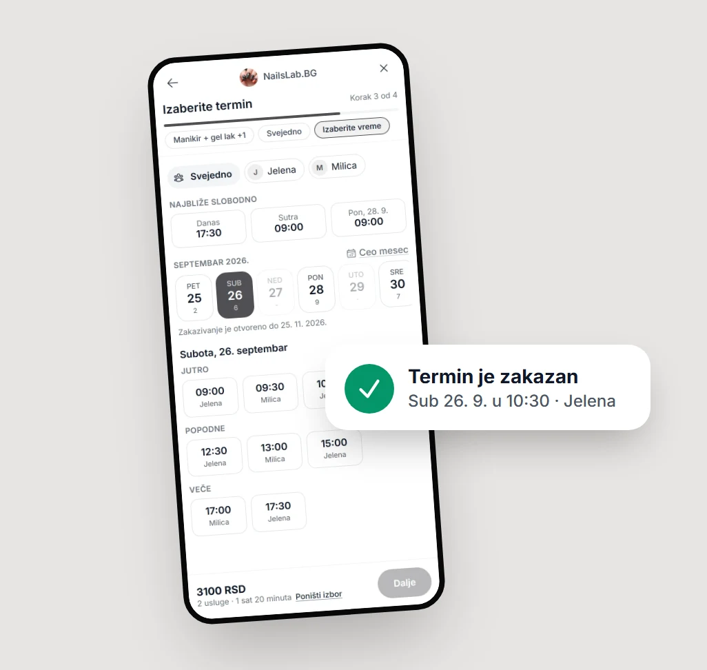 Online zakazivanje termina za salone