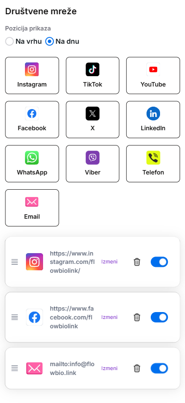 Izbor korisničkog imena u Flowbio.link