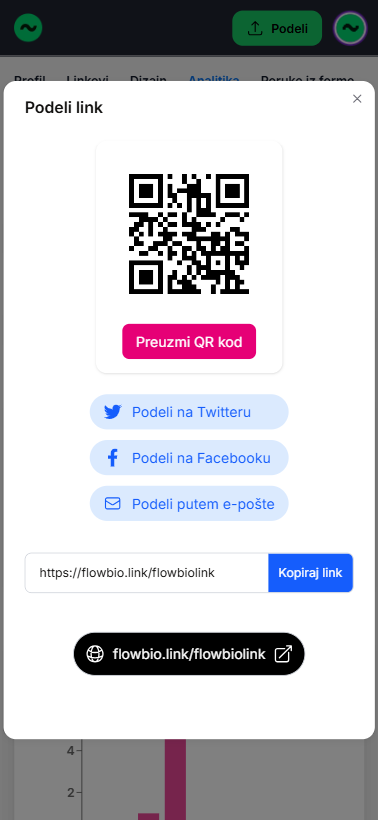 Izbor korisničkog imena u Flowbio.link