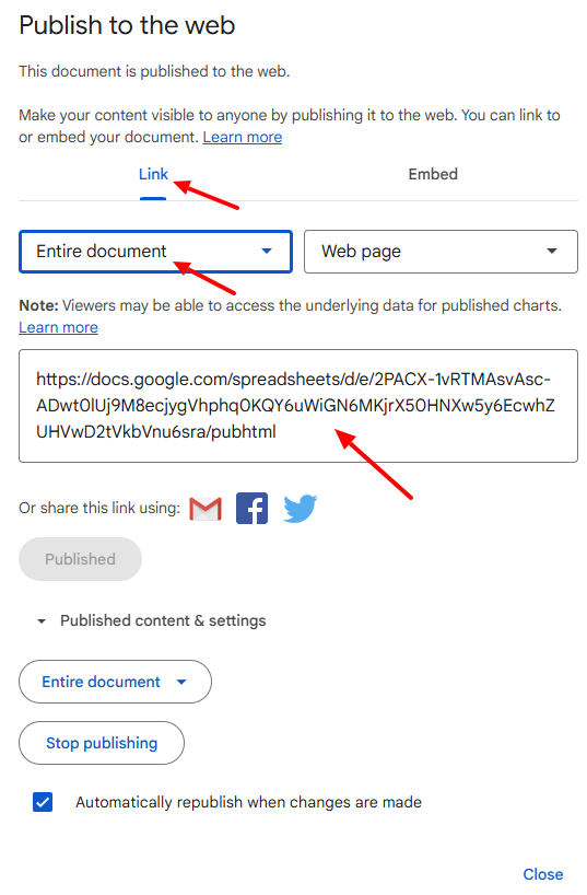 Prezimanje linka Google forme