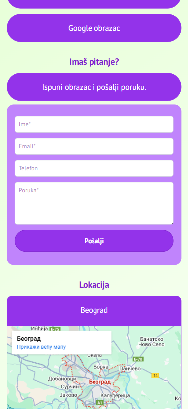 Prikaz ubačenog embed sadržaja u Flowbio stranici